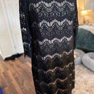 Jessica Howard Black Lace Long Sleeve Dress